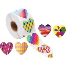 Lotin 500PCS Funky Kalp Çıkartmaları Dekoratif Çıkartma Kalp Şekleli Çıkartma Çıkartmaları 1 Inç (Yurt Dışından)