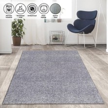 Carpettex Modern Düz Kırçıllı Açık Gri Halı Kaymaz Taban Yıkanabilir