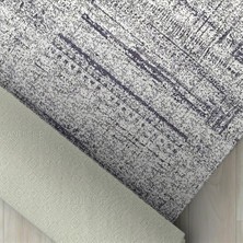 Carpettex Modern Abstrak Çizgi Taramalı Gri Halı Kaymaz Taban Makinada Yıkanabilir