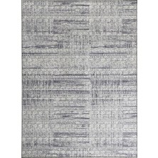 Carpettex Modern Abstrak Çizgi Taramalı Gri Halı Kaymaz Taban Makinada Yıkanabilir