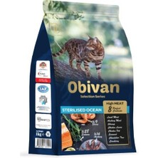 Obivan Selection Sterilised Düşük Tahıllı Okyanus Balıklı Kısırlaştırılmış Kedi Maması 1 Kg x 3 Adet