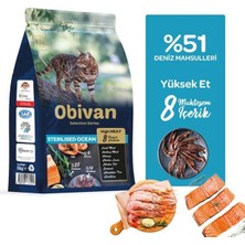 Obivan Selection Sterilised Düşük Tahıllı Okyanus Balıklı Kısırlaştırılmış Kedi Maması 1 Kg x 3 Adet