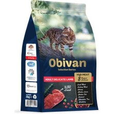 Obivan Low Grain Delicate Kuzu Etli Kedi Maması 1 kg x 3 Adet