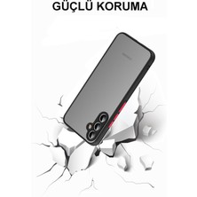 Case World Samsung Galaxy A54 Kapak ile Uyumlu Kamera Korumalı Silikon Kenarlı Renkli Düğmeli Arkası Mat Silikon Kılıf - Siyah