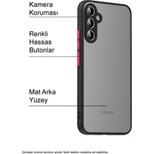 Kzy Samsung Galaxy S23 Plus Kapak ile Uyumlu Kamera Korumalı Silikon Kenarlı Renkli Düğmeli Arkası Mat Silikon Kılıf - Siyah