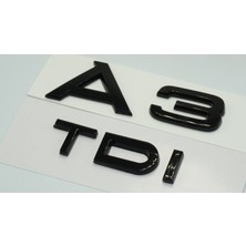 Dk Audi A3 Tdi Parlak Siyah Abs 3m 3D Bagaj Yazı Logo Orjinal Ürün