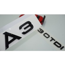 Dk Audi A3 30 Tdi Parlak Siyah Abs 3m 3D Bagaj Yazı Logo Orjinal Ürün
