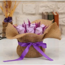 Stone Gift Design Natural Güzellik Mor Gonca Gül Kokulu Taş Çiçek Aranjman