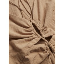 Jjxx V Yaka Kahve Maksi Kadın Elbise 12239277