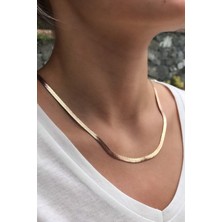 EKS Ticaret Novon Giyim & Aksesuar Yassı Zincir 45 cm Italyan 316L Çelik Kolye