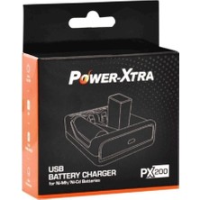 Power-Xtra 2 Adet Varta 9V Şarjlı Pil + PX200 A-Aaa ve 9V USB Pil Şarj Cihazı PX-200