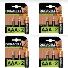 Duracell Şarj Edilebilir Turbo Aaa Piller, 8 Adet 900 Mah Pil