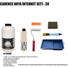 Cadence Boya 2 Litre Antik Beyaz 500ML Taş Vernik Set Set-38