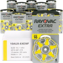 Rayovac Extra 10 Numara Işitme Cihazı Pili 6X10 (60 Adet)