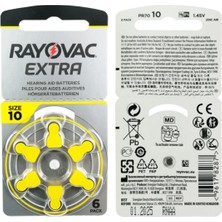 Rayovac Extra 10 Numara Işitme Cihazı Pili 6X10 (60 Adet)