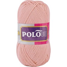 Polosu Lüks Patiklik - El Örgü Patik İpi - Renk: 373 - Pudra Pembe