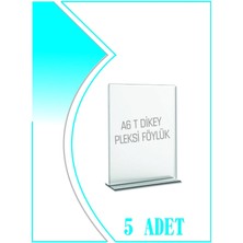 EKS Ticaret Krcdisplay T Tipi A6 Kağıdı Boyutlu Dikey Pleksi Föylük 5 Adet