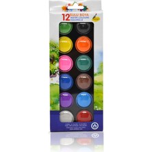 Ark 12 Parça Renkli Pastel Sulu Boya Fırçalı Set 12 Renk ile Eğlenceli