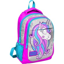 EKS Ticaret Coral High Pembe Mavi Unicorn Kız Çocuk Ilkokul Ortaokul Sırt Çantası