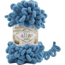 Alize ( 5 Adet ) Puffy 294 Petrol El Örgü Iplikleri Panduf Battaniye Ipi Atkı Hırka Paspas Ipliği