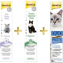 Gimcat Anti-Stress Paste 50 gr +Gastro Intestinal Paste   + Duo Paste Ton Balıklı 12 Vitaminli 50 gr