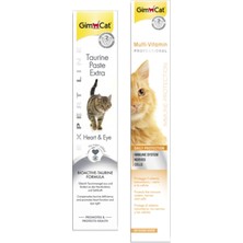 Gimcat Taurine Paste Kalp ve Göz Sağlığı Destekleyici 50GR + Multi Vitamin Paste Kedi Macunu 100GR