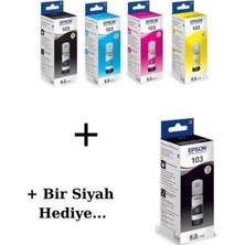 Epson 103 Hediyeli L3266 Siyah ve Renkli Orjinal Mürekkep Seti 65ML*4 + 1 Siyah Hediye Epson 103 Epson 103 Epson 103 664