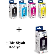 Epson 103 Hediyeli L3250 Siyah ve Renkli Orjinal Mürekkep Seti 65ML*4 + 1 Siyah Hediye Epson 103 Epson 103 Epson 103 664