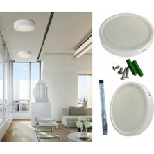 Cata 18 Watt Panel LED Armatür Sıva Üstü Yuvarlak Ct 5233 Beyaz Işık 6400K Plastik Kasa CT-5233B