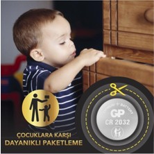 GP Batteries CR2032 Lityum Düğme Pil, 3 Volt, 5'li Kart GP2032