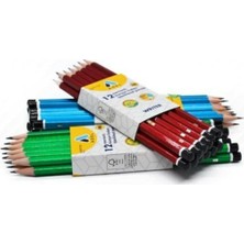 Adel Writer Mercanlı Kurşun Kalem 12'li Yeşil Mavi Kırmızı Renk Seçenekleriyle