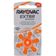 Rayovac Extra 13 Numara Pil Kulak Içi Işitme Cihazı Pili Kulaklık Pili 10 Paket - Toplam 60 Adet Pil
