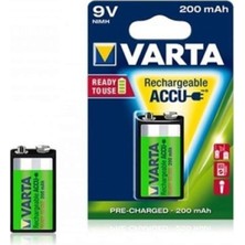 Varta 9 Volt Kare Pil 200mAh Şarj Edilebilir 1,5V Saat Pili Yüksek Kapasite