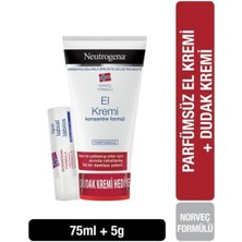 Neutrogena Norveç Formülü Parfümsüz El Kremi 75 ml Dudak Kremi Hediye