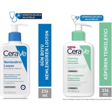 Cerave Köpüren Temizleyici 236 ml + Temlendirici Losyon 236 ml
