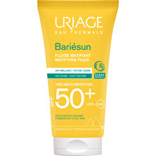 Uriage Bariesun MAT Fluid Spf 50+ 50 ml Karma ve Yağlı Ciltler için Yüksek korumalı Güneş Kremi  Spf 50+