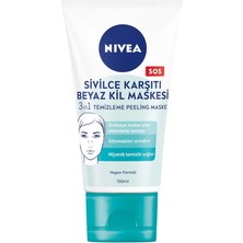 Nivea   Karşıtı 3'ü 1 Arada Beyaz Kil Maskesi 150 ml Yüz Maskesi