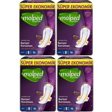 Molped Super  Gece Hijyenik Ped 16'lı X4 Adet