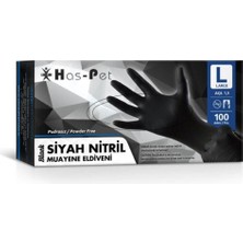 Has-Pet Haspet Siyah Nitril Pudrasız   100 Lü ( Large )