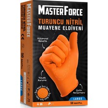 Has-Pet 5'Li Masterforce Turuncu Nitril Eldiven L