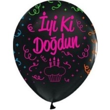 Balonevi Floresan Iyi Ki Doğdun Çepeçevre Baskılı Balon 10 Adet Floresan Çepeçevre Baskılı