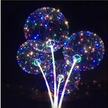 EC Shop Milyoncuavm Milyoncu Ledli Işıklı Balon, Düğmeli Çubuklu Balon Set