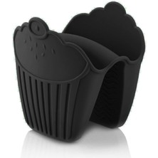 EKS Ticaret Zucy Silikon Siyah Cupcake Şekilli Fırın Eldiveni