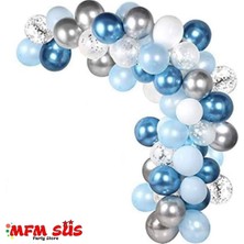 Mfm Parti Konfeti Pullu Zincir Balon Seti ve Zincir Balon Aparatı Hediyeli