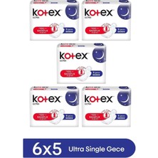 Kotex Ultra Gece Hijyenik Ped 6'lı x 5 Adet