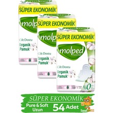 Molped Hijyenik Ped Pure & Soft Süper Eko 18'li Uzun x 3 Paket