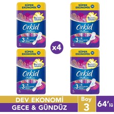 Orkid Platinum 64 Adet Gündüz Gece Hijyenik Ped Ultra İnce Rahatlık ve Sızıntı Önleyici Teknoloji