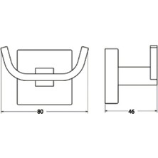 CSK Banyo Paslanmaz Pirinç Mat Siyah Çifli Bornozluk Askılık Havlu Askısı AKS12407