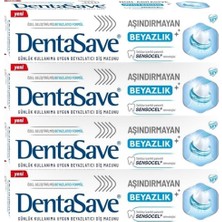DentaSave Aşındırmayan Beyazlık Diş Macunu 75 ml x4 Günlük Kullanıma Uygun Beyazlatıcı Formül