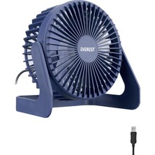 Everest EFN-505 360 Derece Dönüş Taşınabilir Mini Masaüstü Lacivert USB Fan Vantilatör